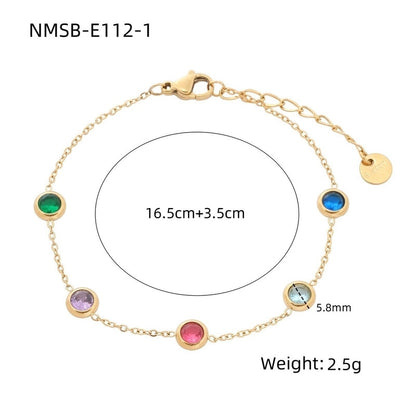 Basic Lady Geometric 304 Stainless Steel Zircon Bracelets In Bulk