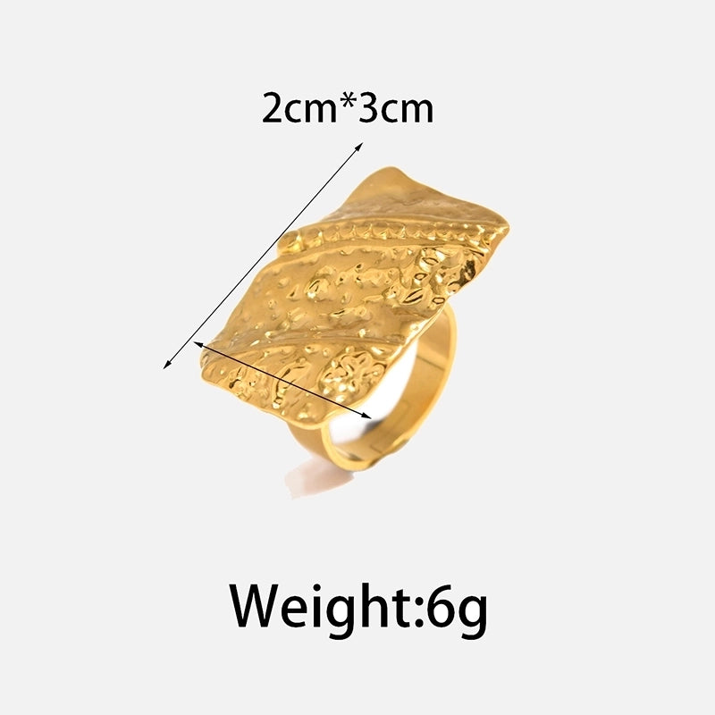 Casual Elegant Commute Geometric Flower 304 Stainless Steel 14K Gold Plated Plating Stainless Steel Rings