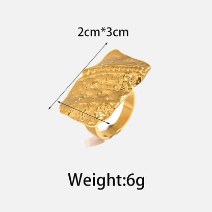 Casual Elegant Commute Geometric Flower 304 Stainless Steel 14K Gold Plated Plating Stainless Steel Rings