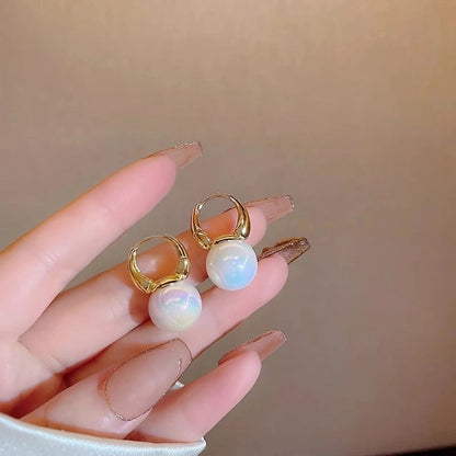 1 Pair IG Style Minimalist U Shape Geometric Flower Inlay Imitation Pearl Artificial Pearls Rhinestones Drop Earrings Ear Studs