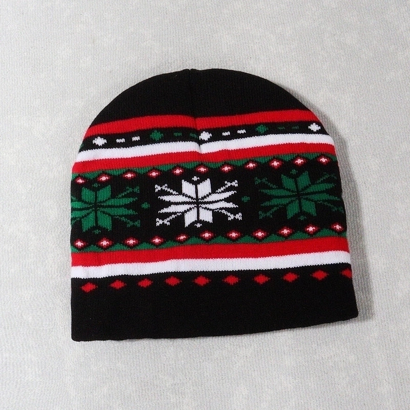 Unisex Cute Vintage Style Christmas Hat Christmas Tree Santa Claus Eaveless Wool Cap