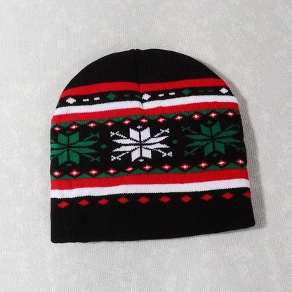 Unisex Cute Vintage Style Christmas Hat Christmas Tree Santa Claus Eaveless Wool Cap
