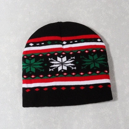 Unisex Cute Vintage Style Christmas Hat Christmas Tree Santa Claus Eaveless Wool Cap