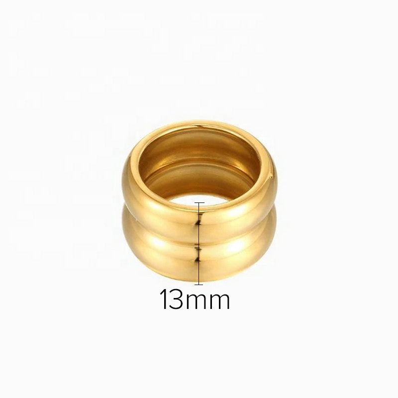 Women IG Style Geometric Stainless Steel 18K Gold Plated Rings