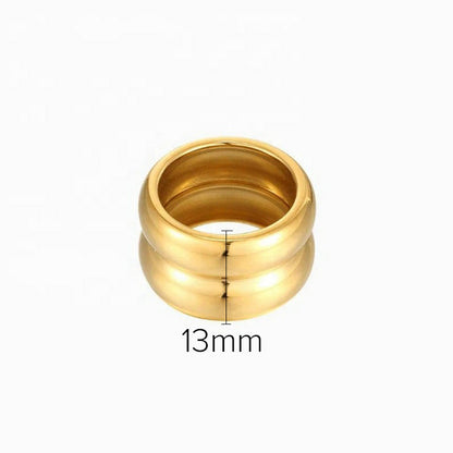 Women IG Style Geometric Stainless Steel 18K Gold Plated Rings