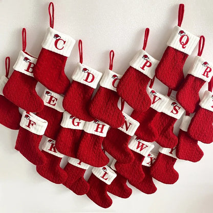 Hot Spot Foreign Trade Exquisite Christmas Socks Wool Knitted Christmas Socks Letter Socks Christmas Pendant Gift Bag