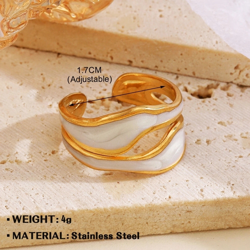 Minimalist Geometric 304 Stainless Steel Plating Open Rings