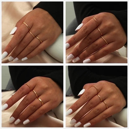 Ethnic Style Geometric Alloy Stainless Steel Rings