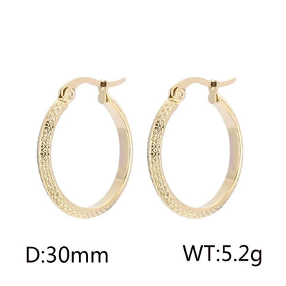 1 Pair Casual Minimalist Solid Color Plating Titanium Steel 18K Gold Plated Hoop Earrings