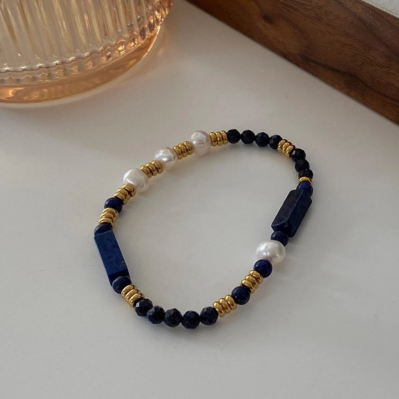 Minimalist Geometric Natural Stone Tiger Eye Pendant Necklace In Bulk