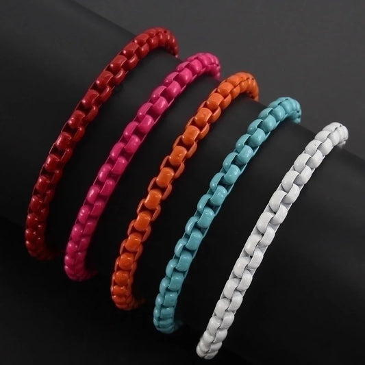Hip-Hop Retro Solid Color 304 Stainless Steel Bracelets In Bulk