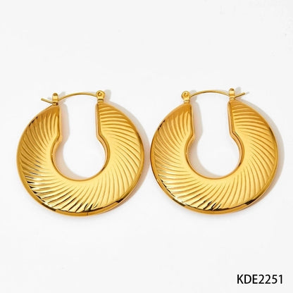 1 Pair Modern Style Minimalist Classic Style U Shape Plating 304 Stainless Steel 16K Gold Plated White Gold Plated Gold Plated Earrings