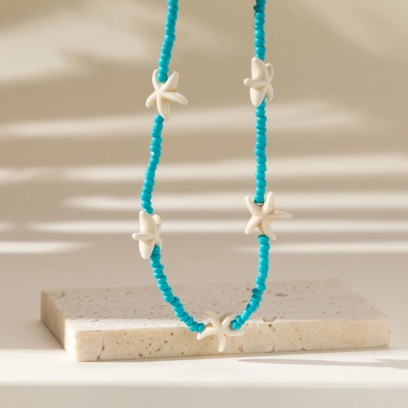 Copper Inlay Star Turquoise Necklace