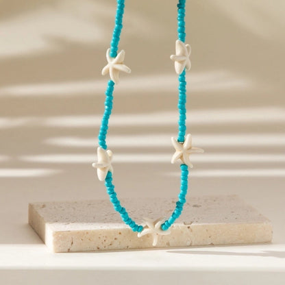 Copper Inlay Star Turquoise Necklace
