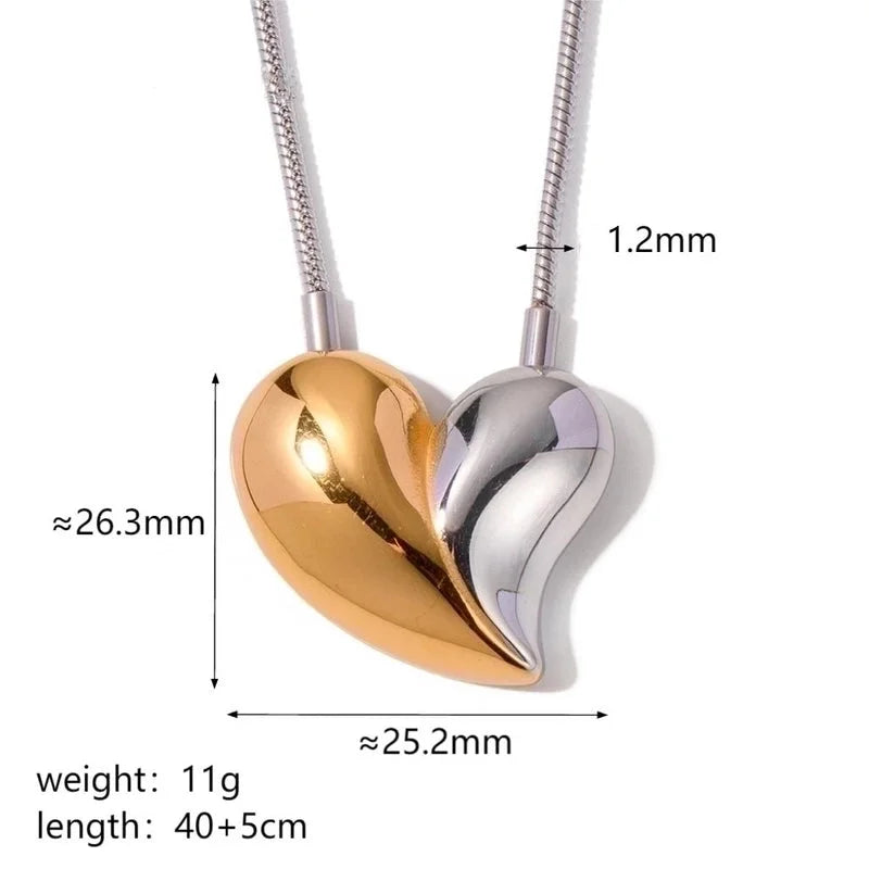 1 Pair Retro Minimalist Heart Shape Plating Stainless Steel 18k Gold Plated Ear Studs
