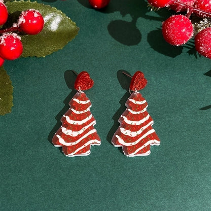 1 Pair Casual Minimalist Cactus Christmas Tree Arylic Drop Earrings