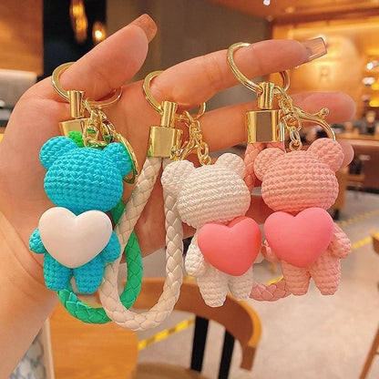 Creative Love Bear Key Chain Carrying Good Slaughter Running With Couple Doll Key Chain Pendant Bag Pendant