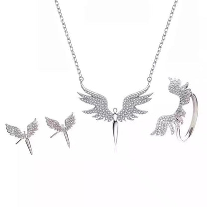 Angel Wings Titanium Steel Necklace Pendant Women's Collarbone Creative Wings Necklace Gift For Girlfriend Wife -3010