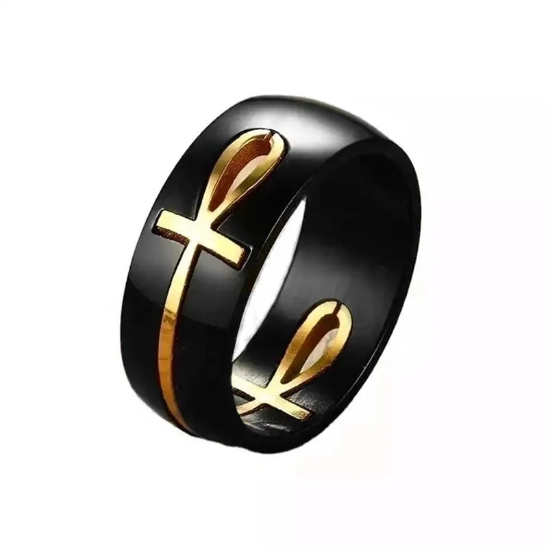 Casual Minimalist Cross Stainless Steel Plating Hollow Out Rings