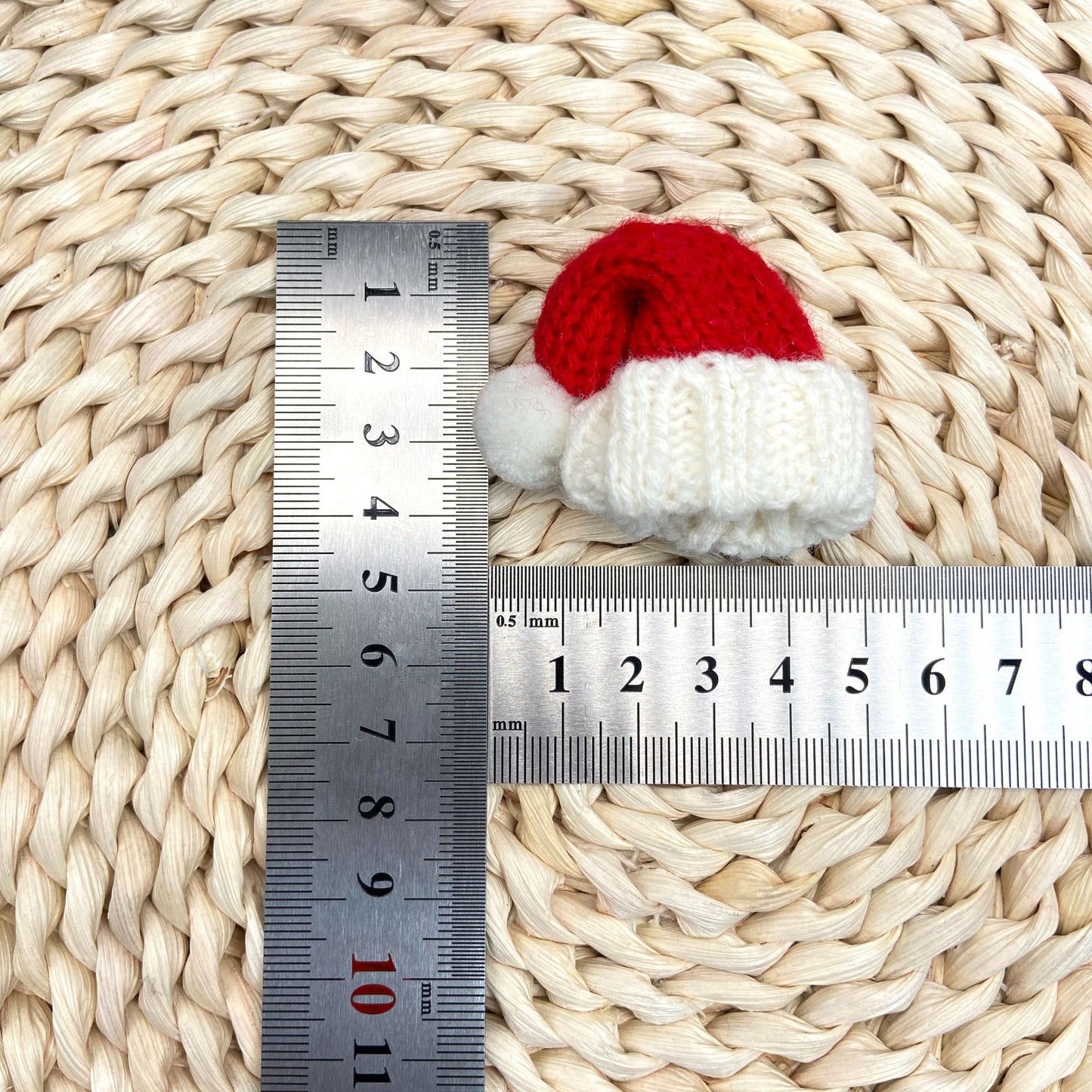 2 Pieces Christmas Hot-selling Decoration Mini Christmas Hat Knitted Hat Trendy Toy Plush Doll Accessories