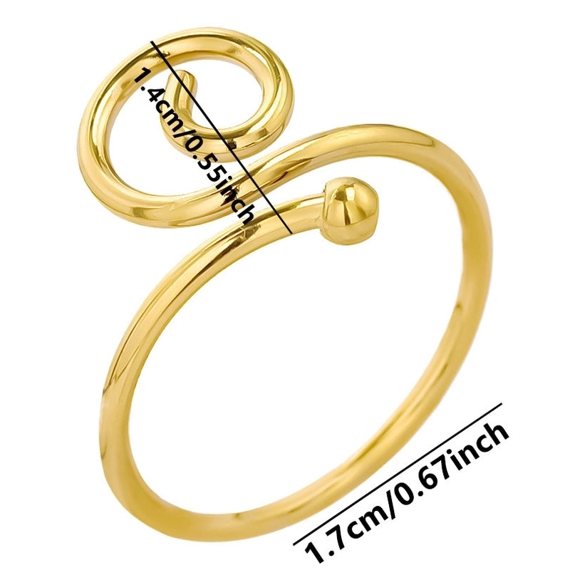 Minimalist Geometric Solid Color 304 Stainless Steel 18K Gold Plated Polishing Rings