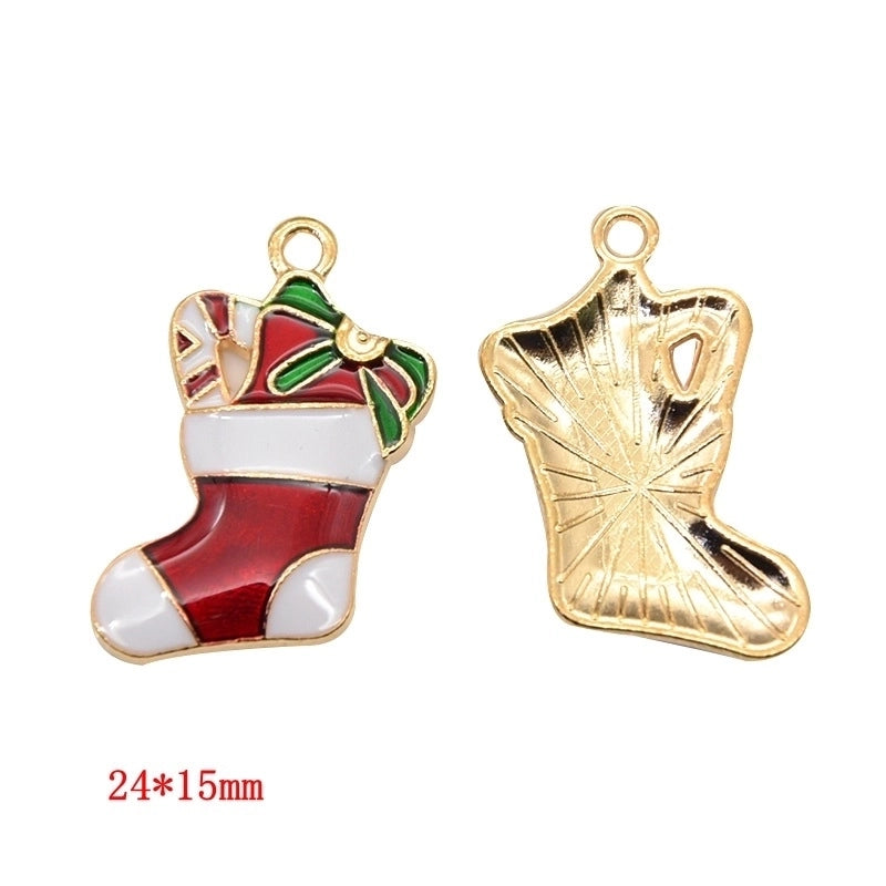 1 Piece Alloy Christmas Tree Santa Claus Christmas Socks Pendant Jewelry Accessories