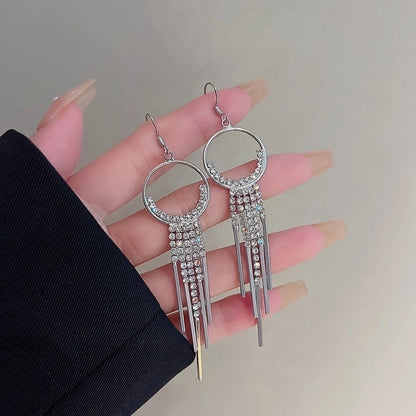 1 Pair Glam Geometric Plating Inlay Alloy Artificial Pearls Rhinestones Drop Earrings