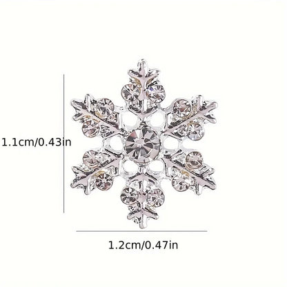 New Arrival Nail Art Snowflake Series Alloy Ornament Christmas White Diamond Snowflake Ornament
