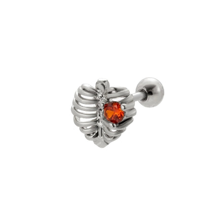 1 Piece Ear Cartilage Rings & Studs Vintage Style Bat 316L Stainless Steel Copper Plating Inlay Zircon