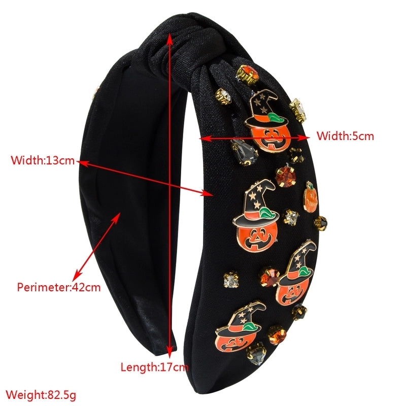 Halloween Classic Style Women's Pumpkin Ghost Alloy Glass Inlay Rhinestones Hair Band