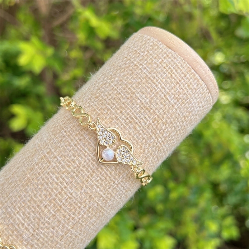 Copper 18K Gold Plated Minimalist Classic Style Plating Inlay Devil's Eye Heart Shape Eye Zircon Bracelets