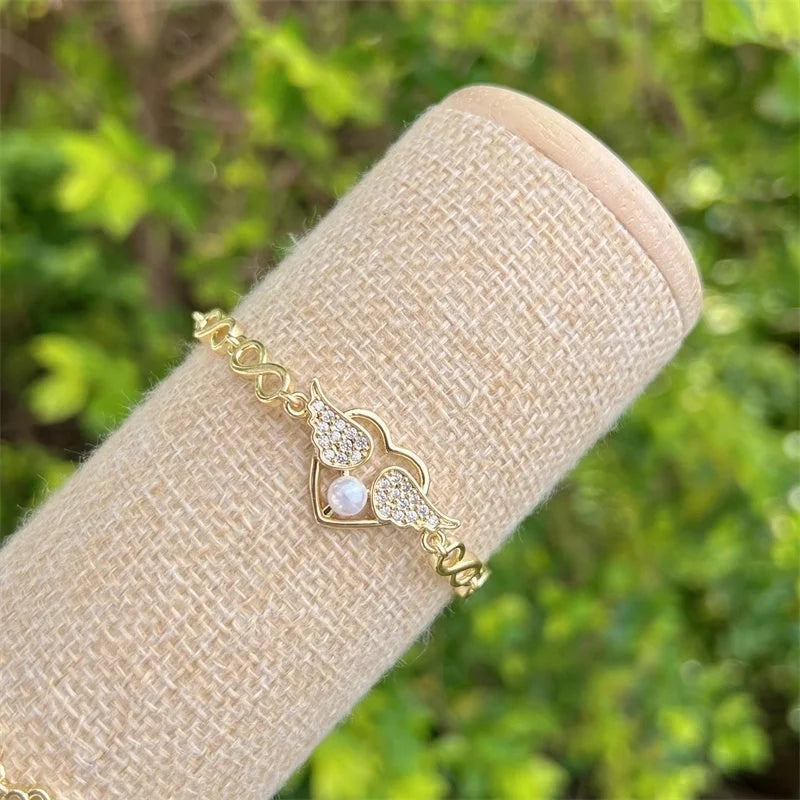 Copper 18K Gold Plated Minimalist Classic Style Plating Inlay Devil's Eye Heart Shape Eye Zircon Bracelets