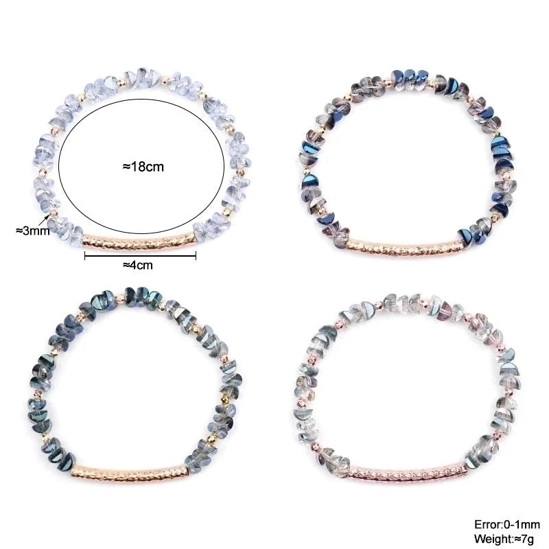 Minimalist Geometric Beaded Crystal Bracelets 1 Piece