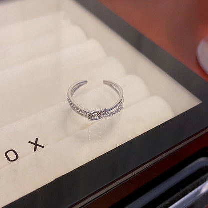 IG Style Geometric Copper Plating Inlay Zircon Rings