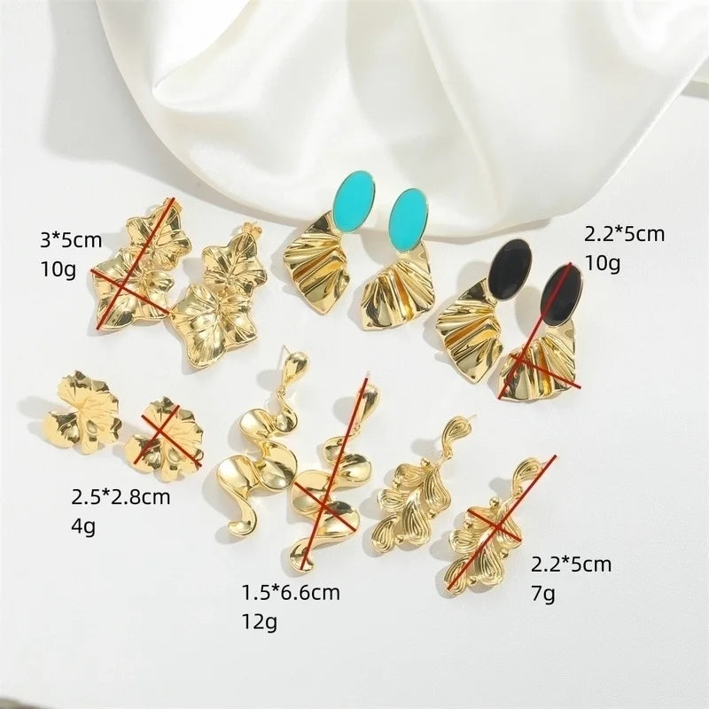 1 Pair Halloween Christmas Vintage Style Minimalist Commute Leaves Leaves Copper + Dripping Oil Copper 14K Gold Plated Earrings