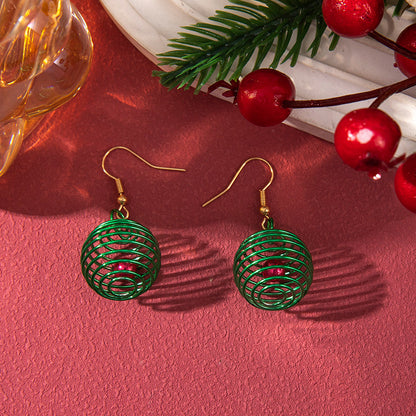 Christmas Earrings Red Bell Studs Candy Color Snowflake Studs Alloy Christmas Ear Accessories