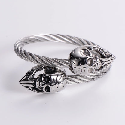 304 Stainless Steel 18k Gold Plated Hip-hop Inlay Geometric Acrylic Pearl Bangle