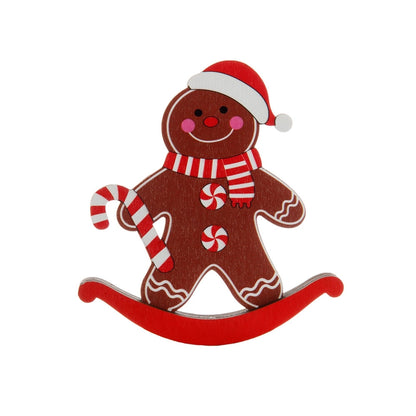 Christmas Cute Gingerbread Wood Festival Ornaments Decorations Table Decoration