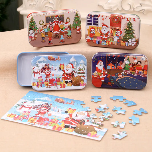 Christmas Wooden Diy Small Gift Children's Handmade Santa Claus Puzzle Educational Toy Kindergarten Prize