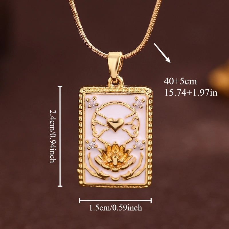 Vintage Style Minimalist Sun Moon Titanium Steel Copper Plating Pendant Necklace