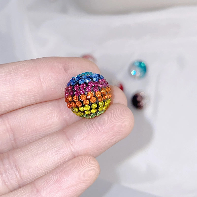 K16 Stars Diamond Ball Color Straight Hole Soft Clay Beads Mobile Phone Chain Bag Chain Diy Jewelry Accessories Beaded