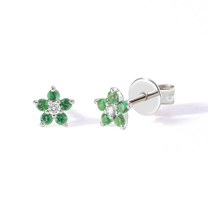 1 Pair Minimalist Flower Plating Inlay Copper Zircon White Gold Plated Gold Plated Ear Studs