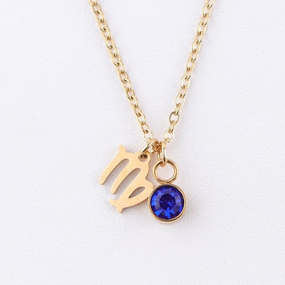 IG Style Beach Commute Constellation 304 Stainless Steel Rhinestones 18K Gold Plated Inlay Pendant Necklace