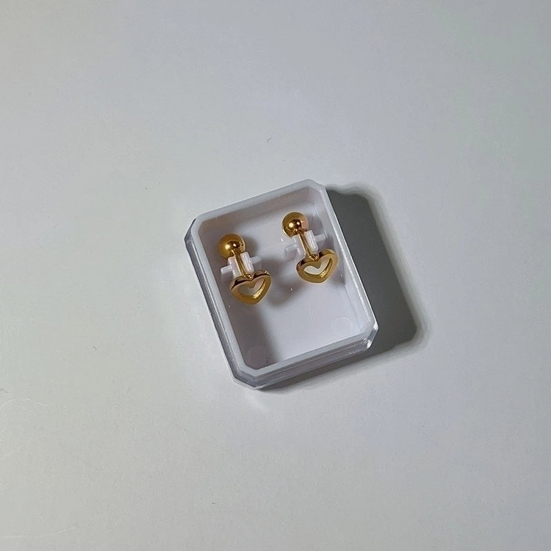 1 Pair Sweet Cross Heart Shape Snowflake Plating 304 Stainless Steel Titanium Steel 18K Gold Plated Cartilage Earrings