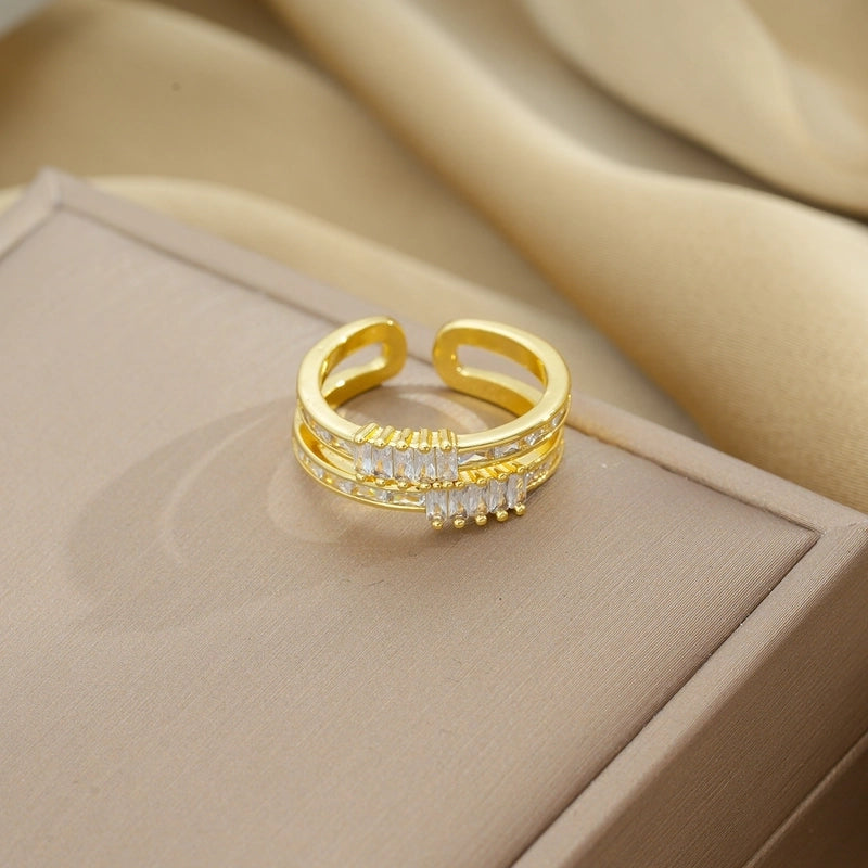 Copper 18K Gold Plated Minimalist Shiny Plating Snake Rings