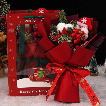 Christmas Cute Santa Claus Plush Holiday Party Date Bouquet Decorations Table Decoration