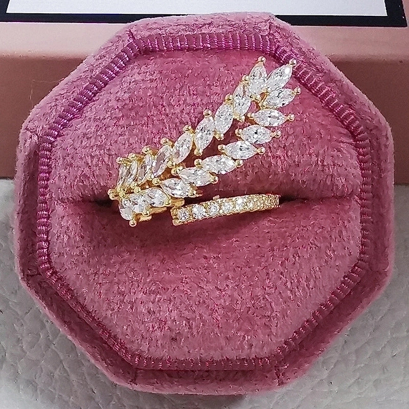 1 Piece Fashion Butterfly Copper Inlay Zircon Open Ring