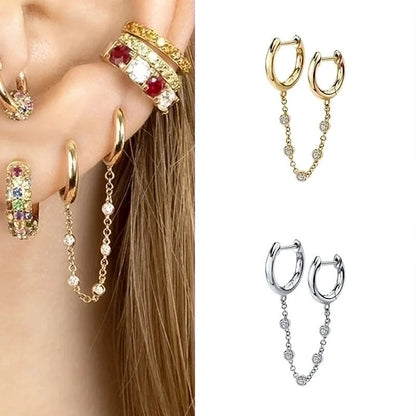 Ethnic Style Geometric Patchwork Copper Artificial Gemstones Earrings