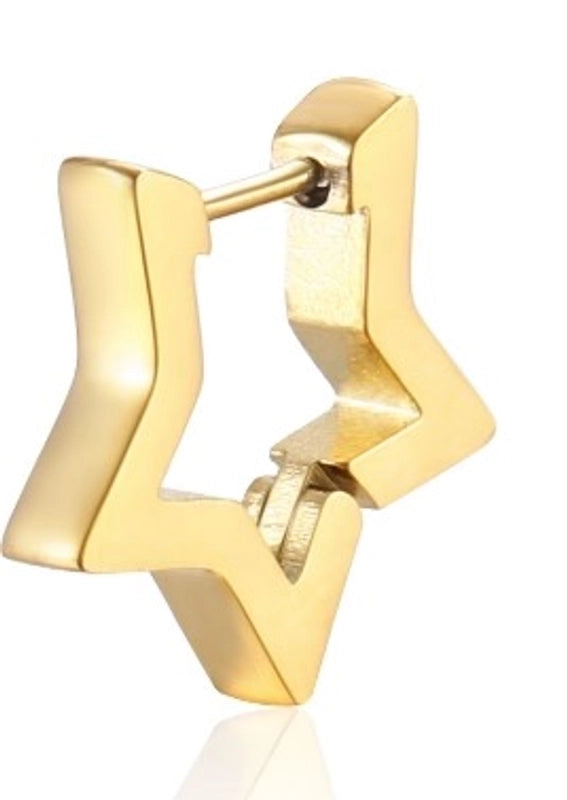 1 Piece Fashion Square Star Heart Shape 201 Stainless Steel 18K Gold Plated Earrings