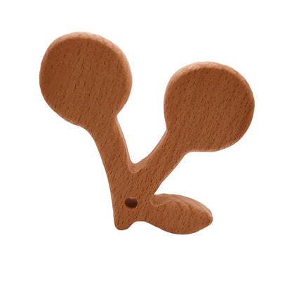 Baby Soothing Toys Beech Wood Animal Ornaments Molar Toys Baby Molar Stick Toys